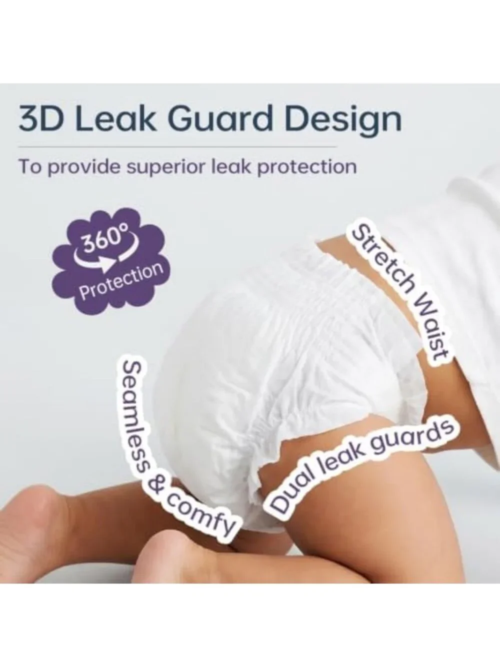 Ultra-Soft Size 6 Baby Diapers, 108 Count, 3D Leak Guards & Wetness Indicator